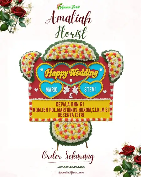 Papan Bunga Pernikahan Penengahan